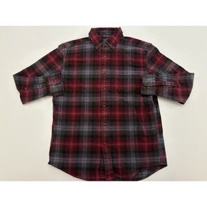 Men's Pendleton Mason Button Down Up Shirt Flannel Patterned Red SZ M